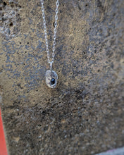 Load image into Gallery viewer, SAPPHIRE IN MOLTEN SILVER NECKLACE- ONE OF A KIND