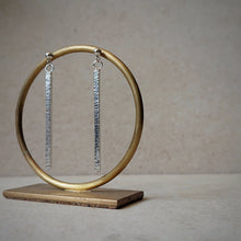 Load image into Gallery viewer, STATEMENT DANGLE BAR STUDS IN RECYCLED SILVER
