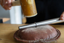 Load image into Gallery viewer, RECYCLED SILVER BIG OVAL EARRINGS - FRONT FACING SILVER HOOP EARRINGS