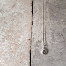 Load image into Gallery viewer, ORGANIC RECYCLED SILVER PEBBLE INITIAL NECKLACE