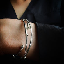 Load image into Gallery viewer, SILVER STUDDED DOT BANGLE