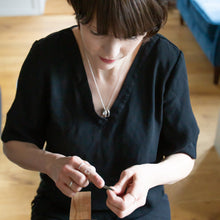 Load image into Gallery viewer, SET OF 2 RECYCLED SILVER SKINNY STACKING BANGLES