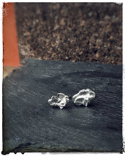 Load image into Gallery viewer, MOLTEN SILVER STUD EARRINGS
