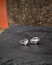 Load image into Gallery viewer, MOLTEN SILVER STUD EARRINGS
