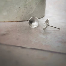 Load image into Gallery viewer, MOON DANCE - DOMED CIRCLE STUDS IN RECYCLED SILVER
