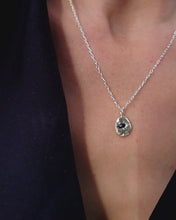 Load and play video in Gallery viewer, SAPPHIRE IN MOLTEN SILVER NECKLACE- ONE OF A KIND
