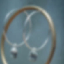 Load and play video in Gallery viewer, STERLING SILVER HOOP EARRINGS WITH SAPPHIRE DROP
