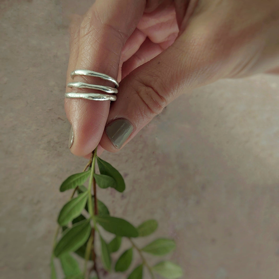 MOLTEN STACKING RING IN RECYCLED SILVER