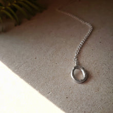 Load image into Gallery viewer, MOLTEN SILVER SMALL CIRCLE NECKLACE
