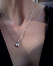 Load image into Gallery viewer, THE STATEMENT CHAIN DOT NECKLACE - ORGANIC SILVER PEBBLE NECKLACE
