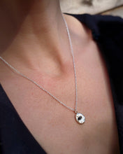 Load image into Gallery viewer, SAPPHIRE IN MOLTEN SILVER NECKLACE- ONE OF A KIND
