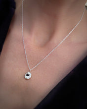 Load image into Gallery viewer, SAPPHIRE IN MOLTEN SILVER NECKLACE- ONE OF A KIND
