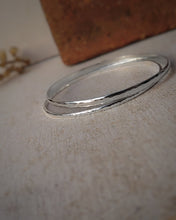 Load image into Gallery viewer, RECYCLED STERLING SILVER HAMMERED BANGLES - 4MM WIDTH
