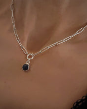 Load image into Gallery viewer, RAW SAPPHIRE STATEMENT CHUNKY CHAIN SILVER NECKLACE
