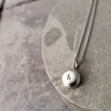 Load image into Gallery viewer, ORGANIC RECYCLED SILVER PEBBLE INITIAL NECKLACE
